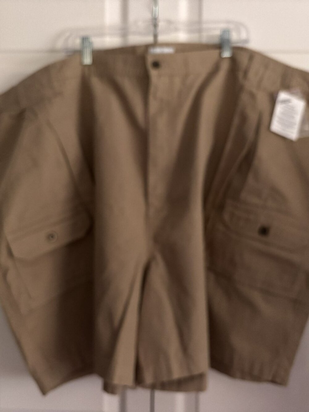 NWT KingSize Men’s Khaki Cargo Shorts Size 60 Big & Tall Elastic Waist Cotton